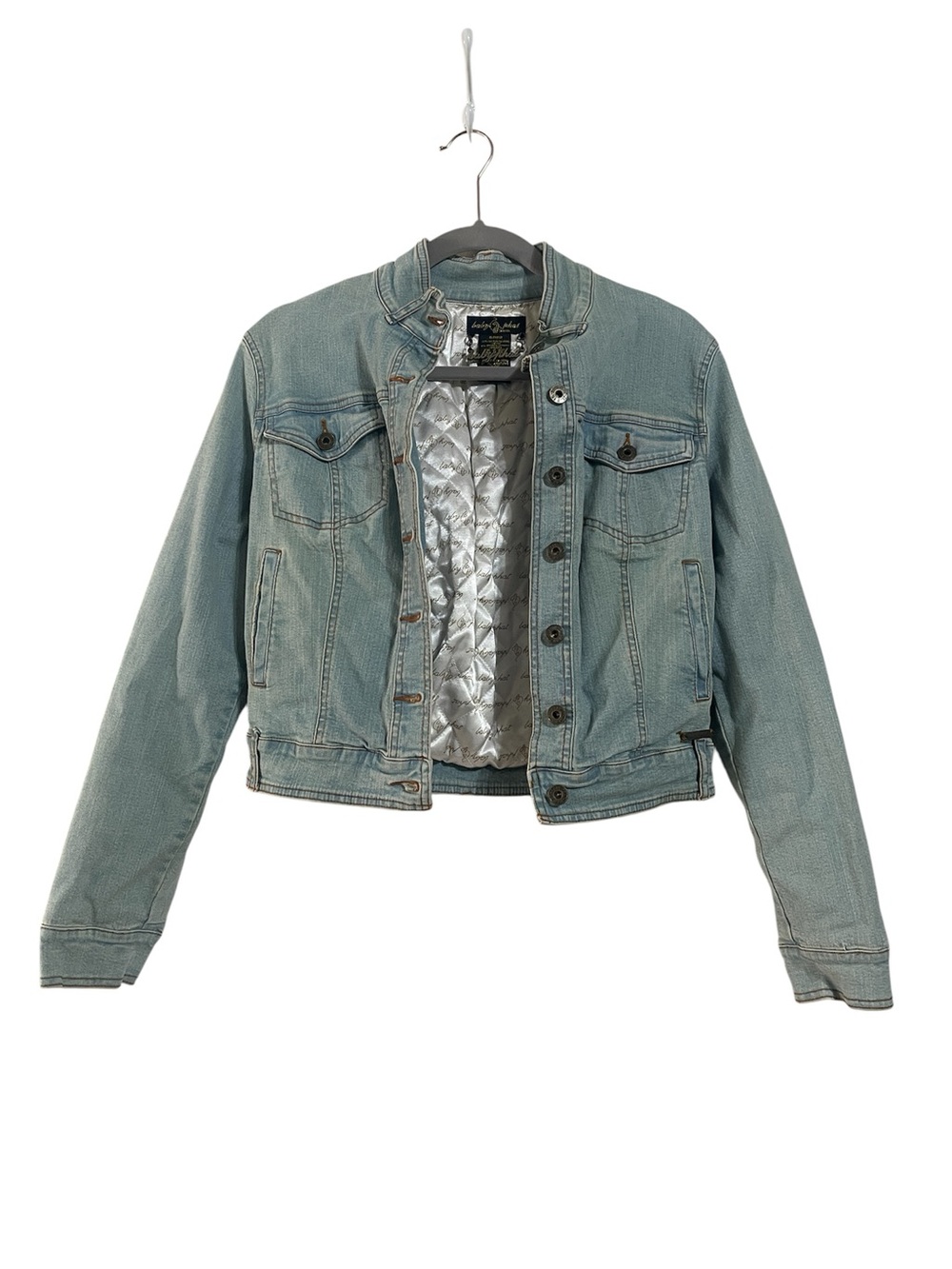 VTG Y2K Baby Phat Light Wash Denim Jacket with Quilted Lining